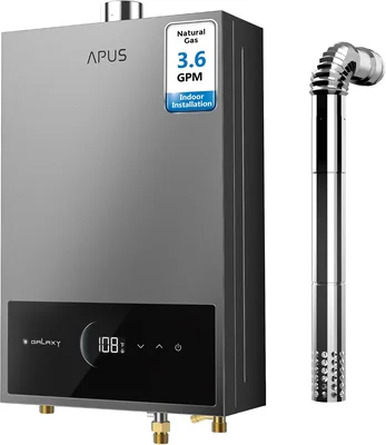 APUS Natural Gas Tankless Water Heater 80000 BTU 3.6 GPM Indoor Compac
