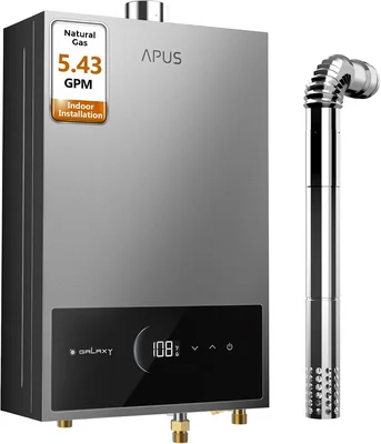APUS Natural Gas Tankless Water Heater Indoor with 120,000 BTU and 5.4