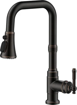 FORIOUS Vintage Kitchen Sink Faucet with Pull Down Sprayer, Single Han