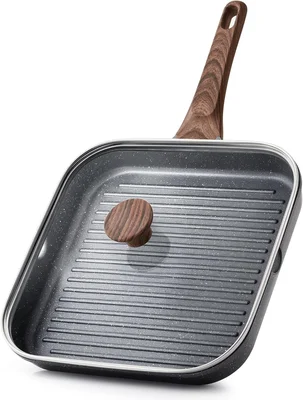 SENSARTE Nonstick Grill Pan with Lid for Stove Tops, Versatile Griddle
