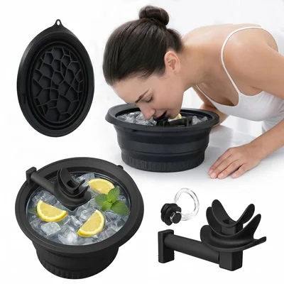 Ice Face Bowl for Cold Therapy Breathing Tube and Ice-Making Base