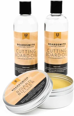 The Boardsmith Extra-Large Cutting Board Oil and Board Butter Set for 