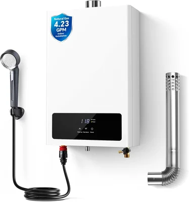 Tankless Water Heater 4.23 GPM Natural Gas Constant Hot Water On Deman