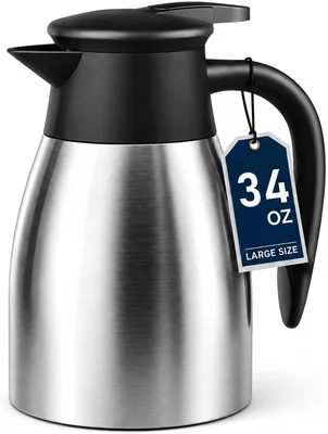 34OZ Insulated Small Thermal Coffee Pot for Keeping Hot Beverages Fres