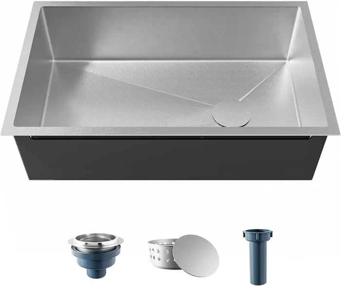 30 Inch Undermount Kitchen Sink 18 Gauge 304 Stainless Steel Single Bo