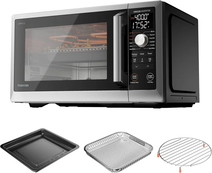 TOSHIBA Optichef Pro Air Fryer Combo Countertop Microwave Oven 1.0 Cu.