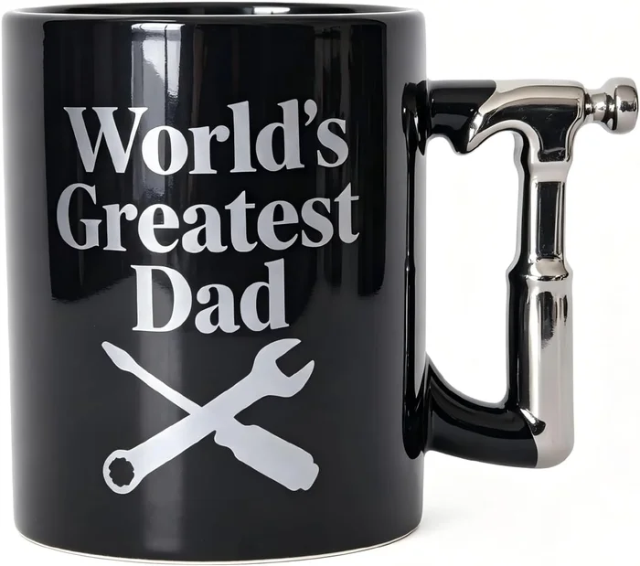 Novelty Dad Coffee Mug 15oz Ceramic Mugs with Hammer Tool Handle