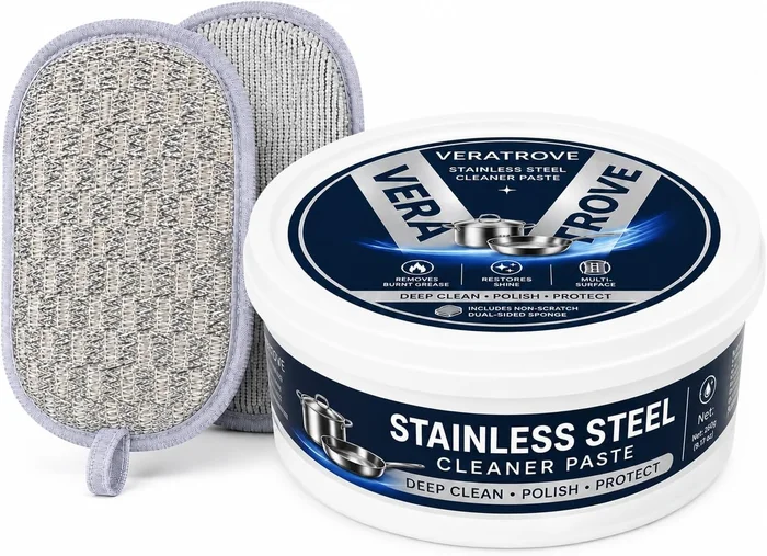 Premium Stainless Steel Cleaner and Polish Paste for Kitchen Sinks and