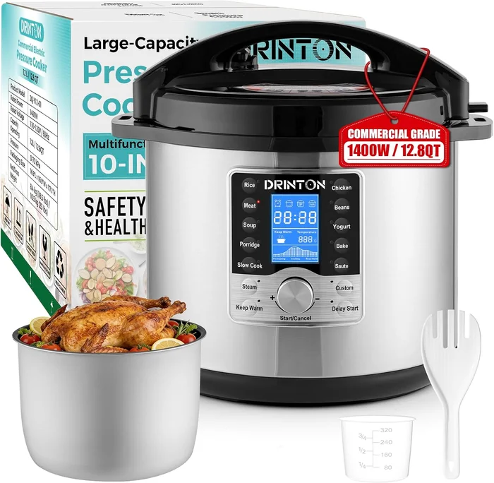12 L Commercial Electric Pressure Cooker 10-in-1 with Non-Stick Pot an