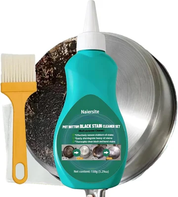 Pot Bottom Black Stain Cleaner Set with Stainless Steel Cleaning Cream