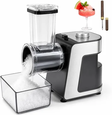 Electric Snow Cone Machine Stainless Steel Ice Crusher with Ice Pick a