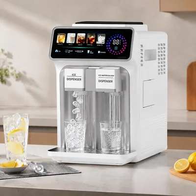 3-in-1 Countertop Ice Maker with Ice Crusher and Water Dispenser, Port