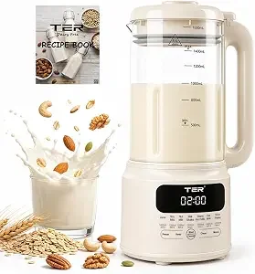 61oz Glass Nut Milk Maker Machine for Almond Oat Soy Milk Healthy Plan