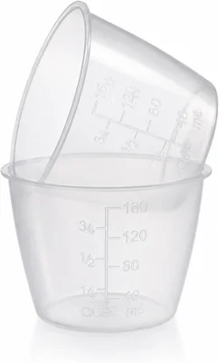 2pcs Plastic Rice Measuring Cup 160 ml Transparent Clear Measuring Ric