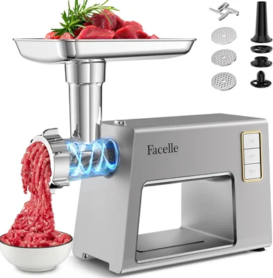 Electric Meat Grinder for Home Use with Sausage Stuffer and Kubbe Kit