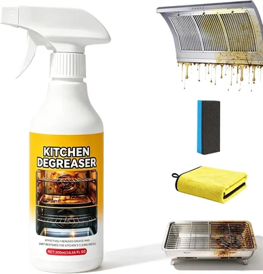 300ml 10.56FL OZ Greasekiller Spray BBQ Grill Cleaner, Fast Acting Hea
