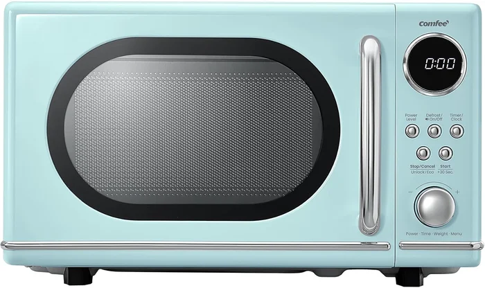 COMFEE' Retro Countertop Microwave Oven 0.7 Cu.Ft 700W Green 9 Preset