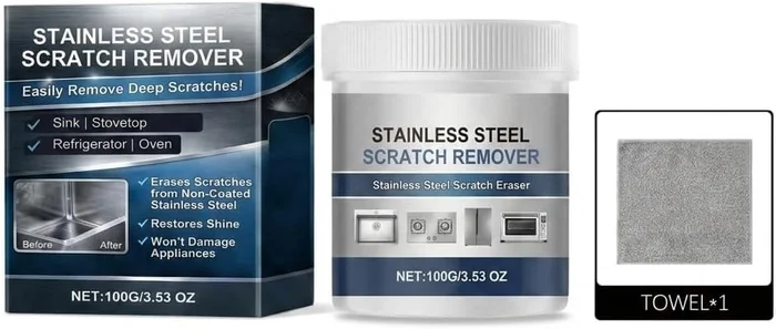 Stainless Steel Scratch Remover Kit with Repair Paste for Sinks and Ap