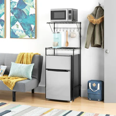 Whitmor 2-Tier Mini Fridge Stand Over Mini Fridge Shelf with Storage M