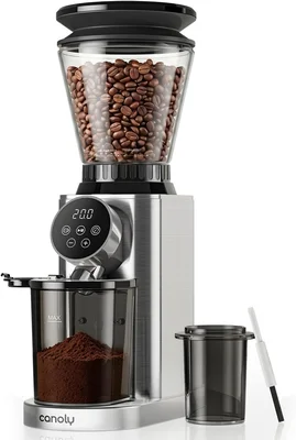 Canoly Electric Burr Coffee Grinder with 48 Grind Settings and Anti-St