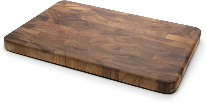 Ironwood Gourmet Large End Grain Prep Station Acacia Wood Cutting Board