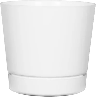 Novelty Majestic Full Depth Cylinder Pot Glossy White 12 Inch for Indo