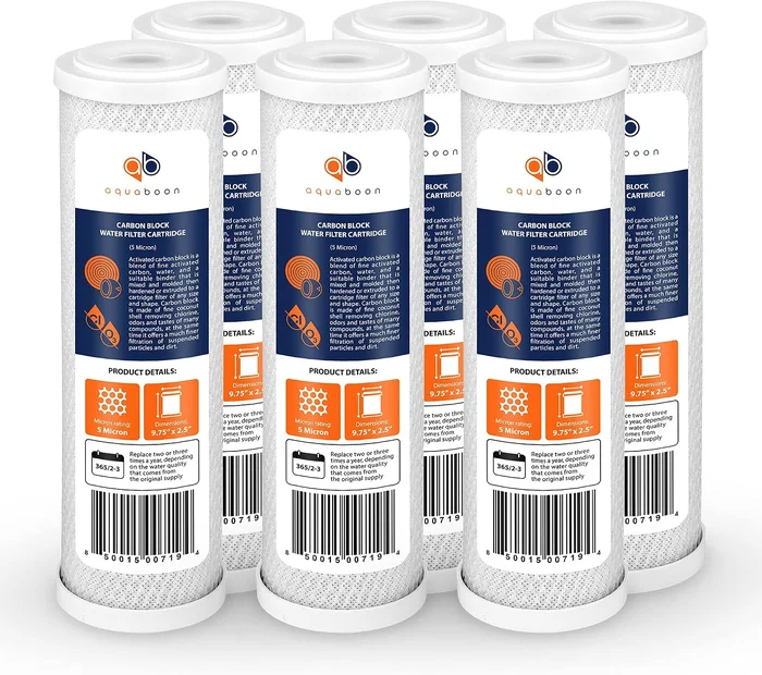 Aquaboon 5 Micron 10 x 2.5 Carbon Block Water Filter Cartridge CTO Who
