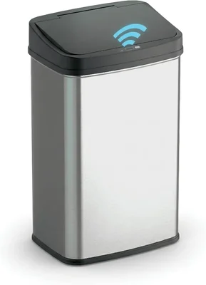 Ninestars 13 Gallon Automatic Touchless Motion Sensor Trash Can with O