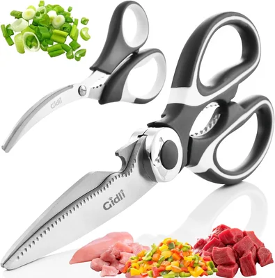 Gidli Kitchen Shears and Seafood Scissors Set with Lifetime Replacemen