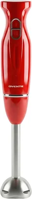 OVENTE Electric Corded Hand Blender 300W Red HS560R with Two Mixing Sp