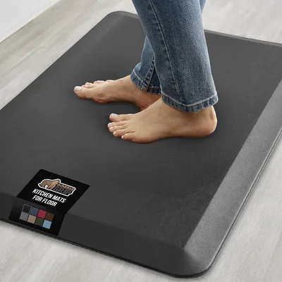 GORILLA GRIP Cushioned Antifatigue Kitchen Mat for Floor 24x17 Black P