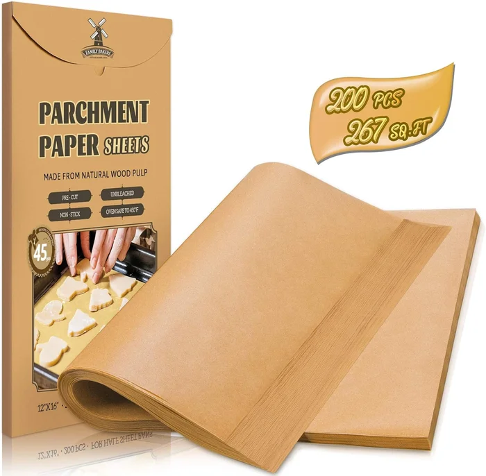 200 Pcs Parchment Paper Sheets, 12 x 16 Inch, Precut Non-Stick Parchme