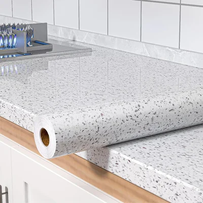 MelunMer White Marble Contact Paper Wallpaper for Countertops 15.7 by 