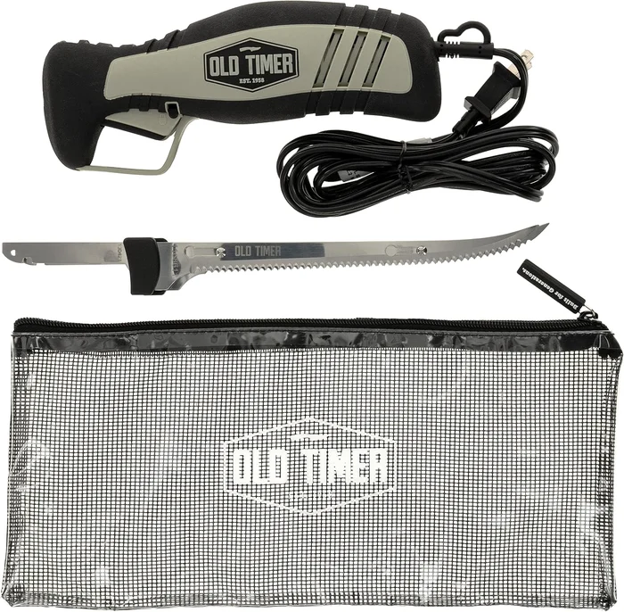 Old Timer Electric Fillet Knife with Rechargeable Battery and 8 Inch High Carbon Blade