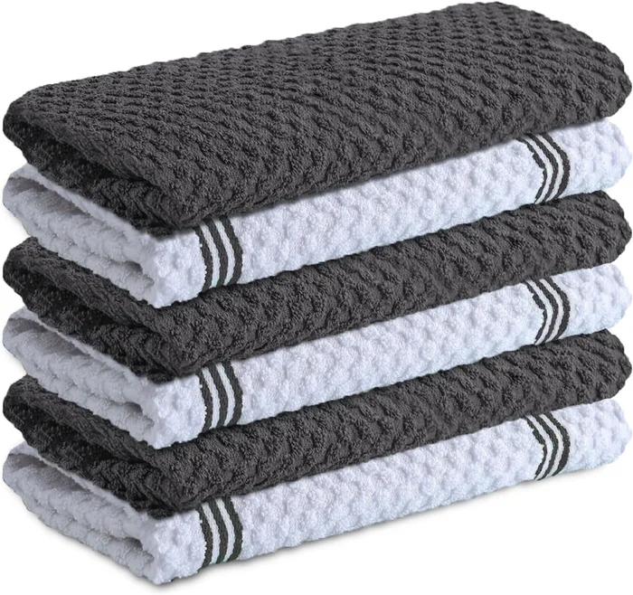 Infinitee Xclusives Kitchen Towels 6 Pack Cotton Dish Towel 15x25 Inch