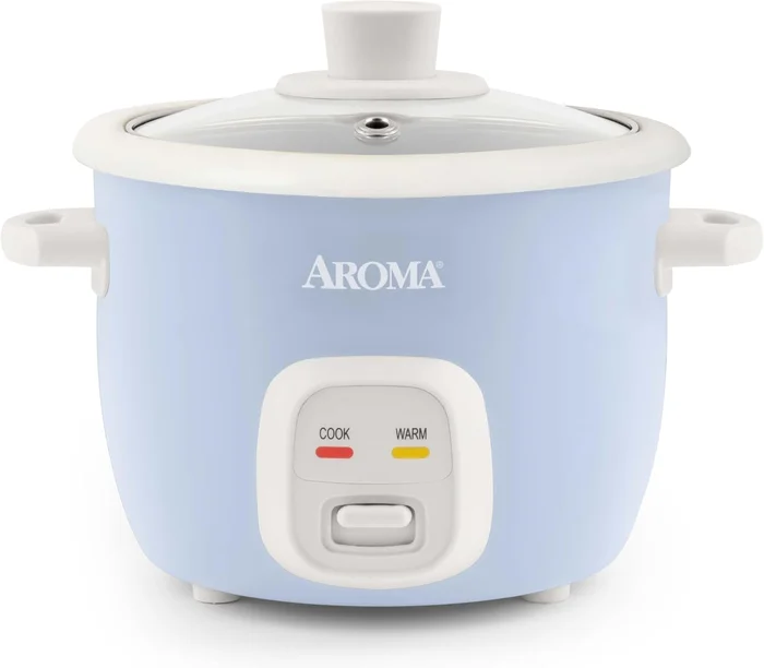 AROMA Mini Rice Cooker 2-Cup Uncooked 4-Cup Cooked Grain Soup Oatmeal 