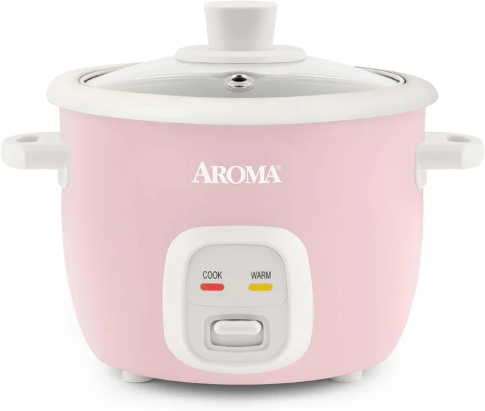 AROMA Mini Rice Cooker 2-Cup Uncooked 4-Cup Cooked Grain Soup Oatmeal 