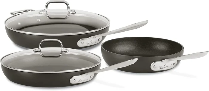 All-Clad HA1 Hard Anodized Nonstick Fry Pan Set 5-Piece Cookware Induc