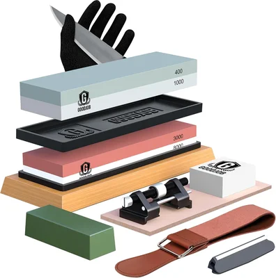 Complete Knife Sharpening Stone Kit Double-Sided Grit400/1000 3000/800