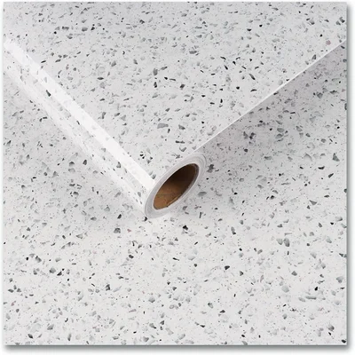 CRE8TIVE Granite Contact Paper 24x118 Inch White Waterproof Peel and S