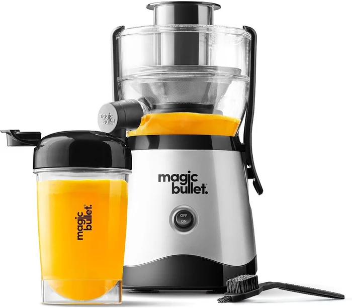Magic Bullet Mini Juicer with Cup in Black and Silver for Quick Single