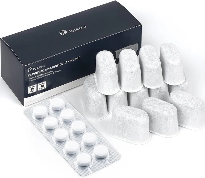 Possiave 12-Pack Water Filters with 10-Pack Cleaning Tablets for Brevi