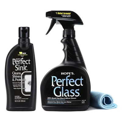 HOPE'S Perfect Sink Cleaner and Polish with Glass Cleaner Spray and Cl