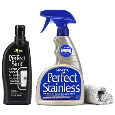 HOPE'S Perfect Sink Cleaner and Polish with Stainless Steel Cleaner an