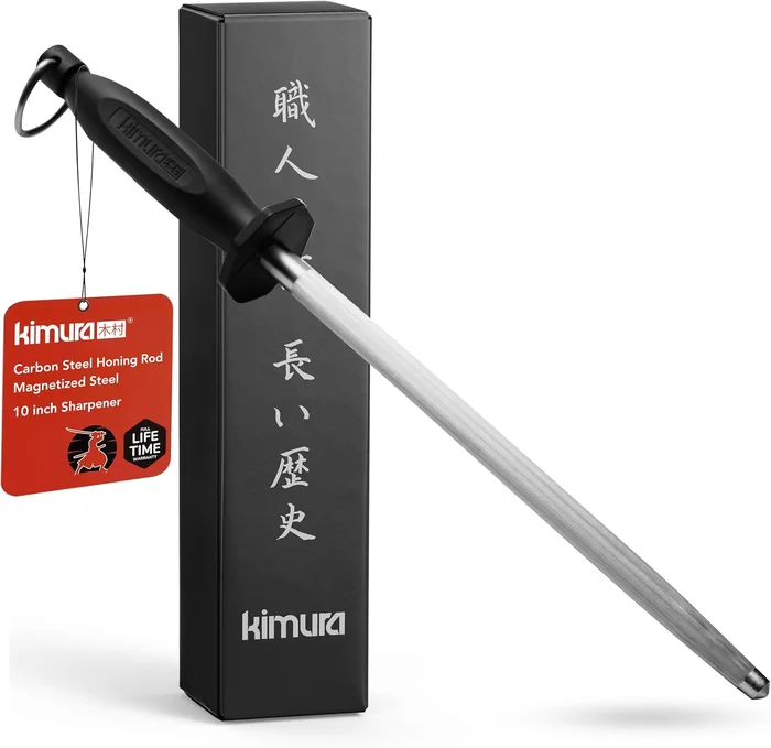 Kimura Professional 10 Inch Honing Steel Carbon Steel Knife Sharpener 