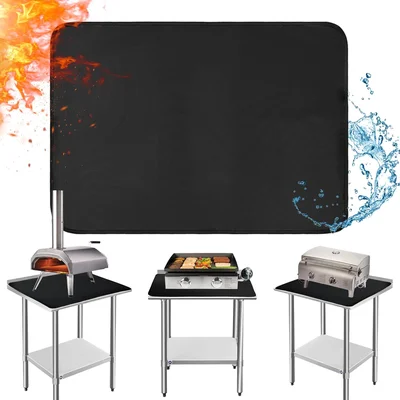 Heat Resistant Mats for Countertop fits Tabletop Grill 31x24x0.02in Bl