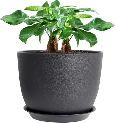 UOUZ 12inch Large Plant Pot Modern Plastic Planter with High Drainage