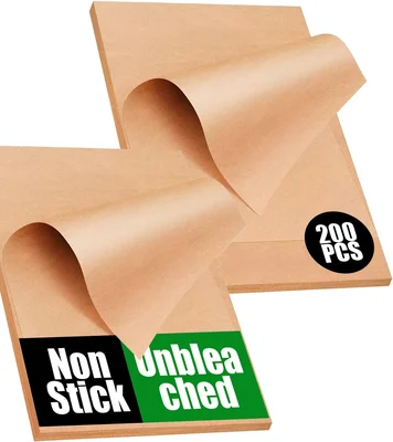 200 PCS Unbleached Parchment Paper Sheets for Baking 12x16 Inches, Non