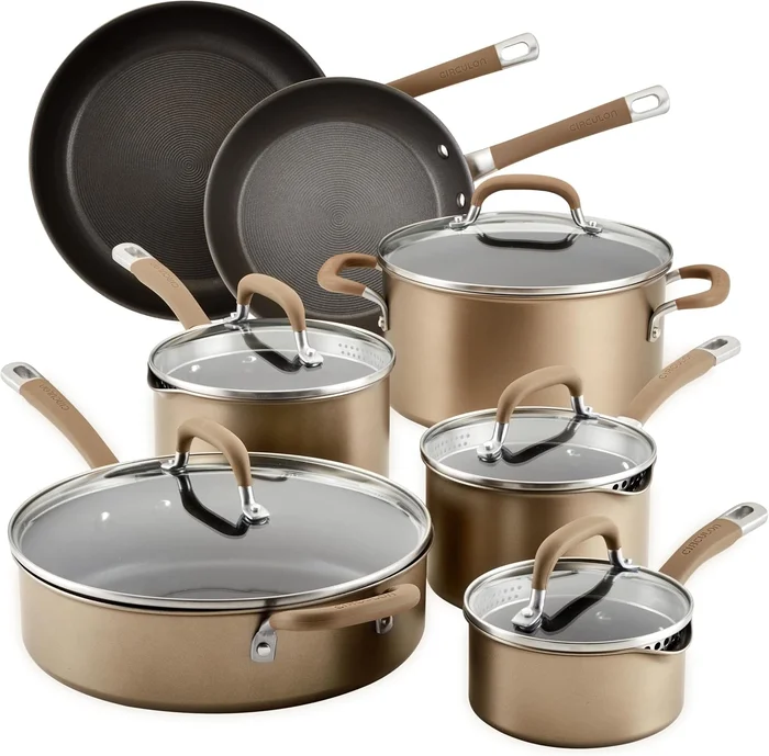 Circulon Premier Professional Induction Pots and Pans Set 12-Piece Bro