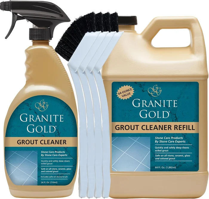 Granite Gold Grout Cleaner for Tile Floors & Showers, 24 & 64 oz 4-Bru
